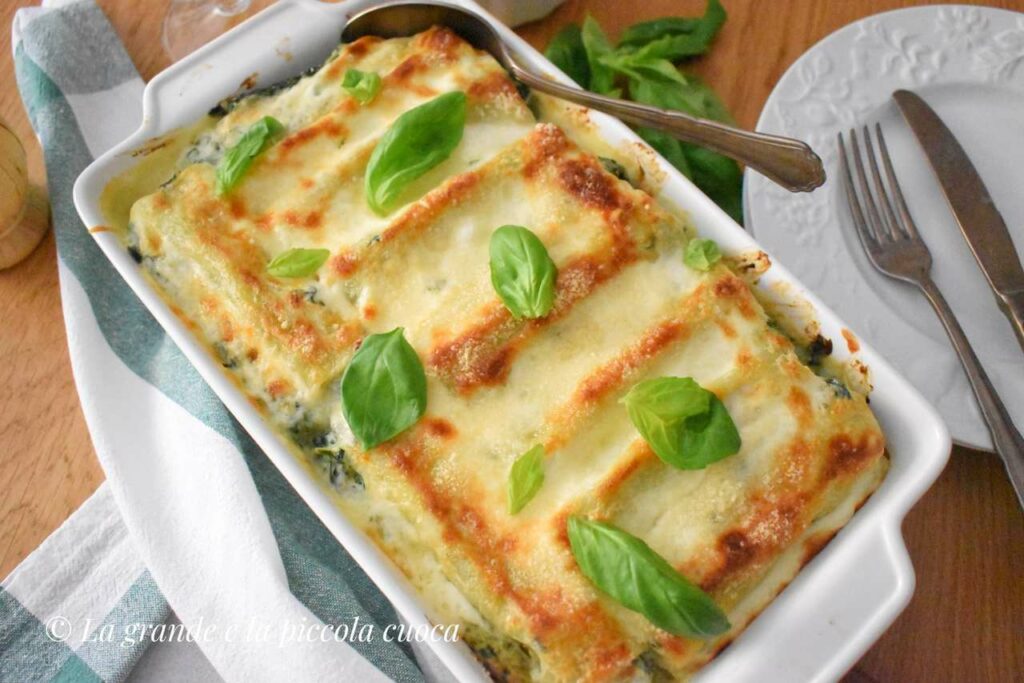 Cannelloni z ricottą, pesto i szpinakiem