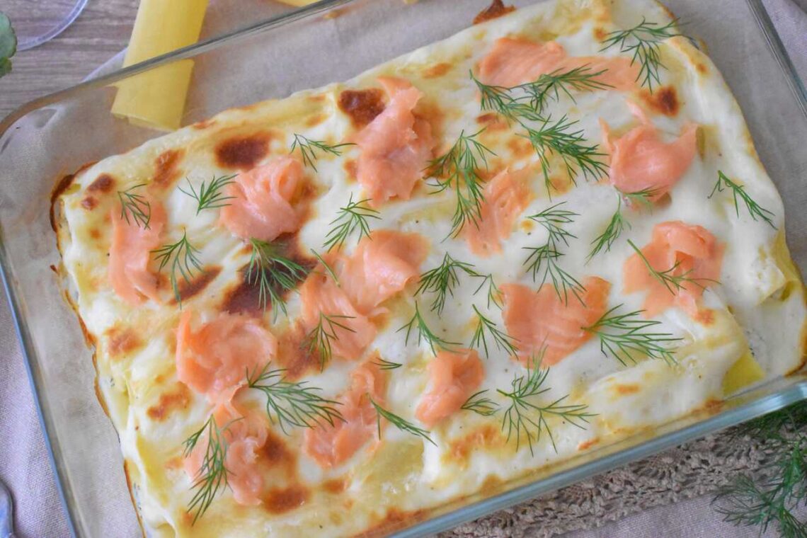 Przepis na makaron cannelloni faszerowany lososiem
