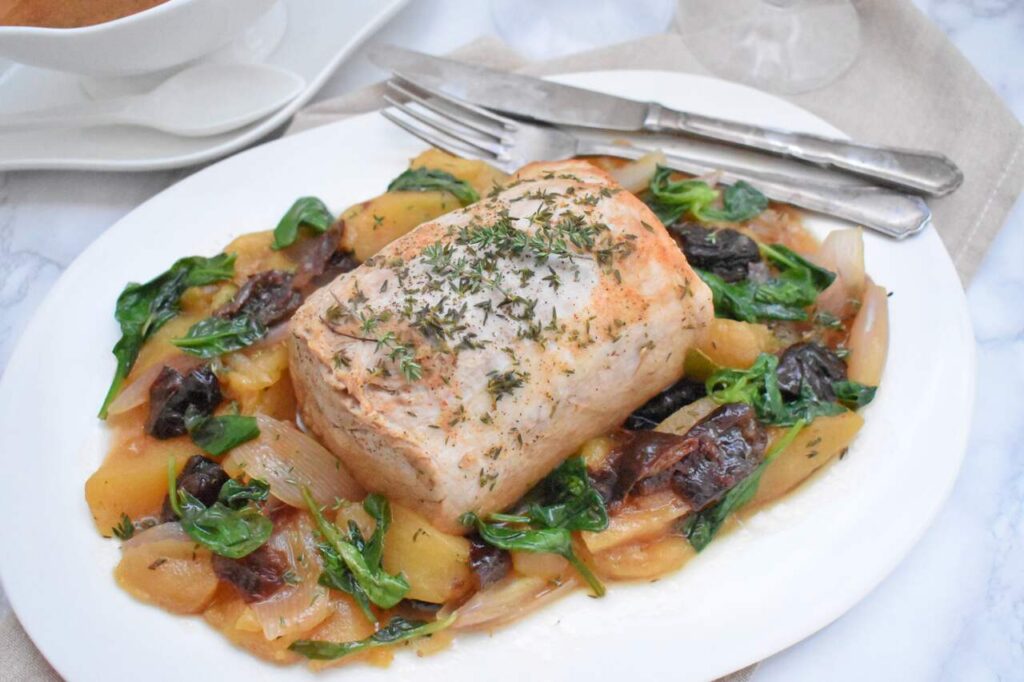 Przepis na duszony schab z jablkami