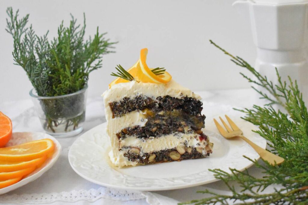 PRzepis na tort makowy z kremem pomaranczowo-waniliowym