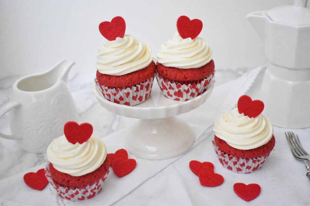 Czerwone babeczki na walentynki