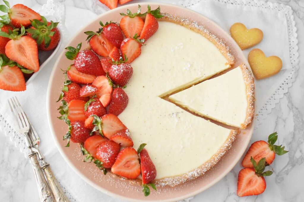Truskawkowa tarta panna cotta
