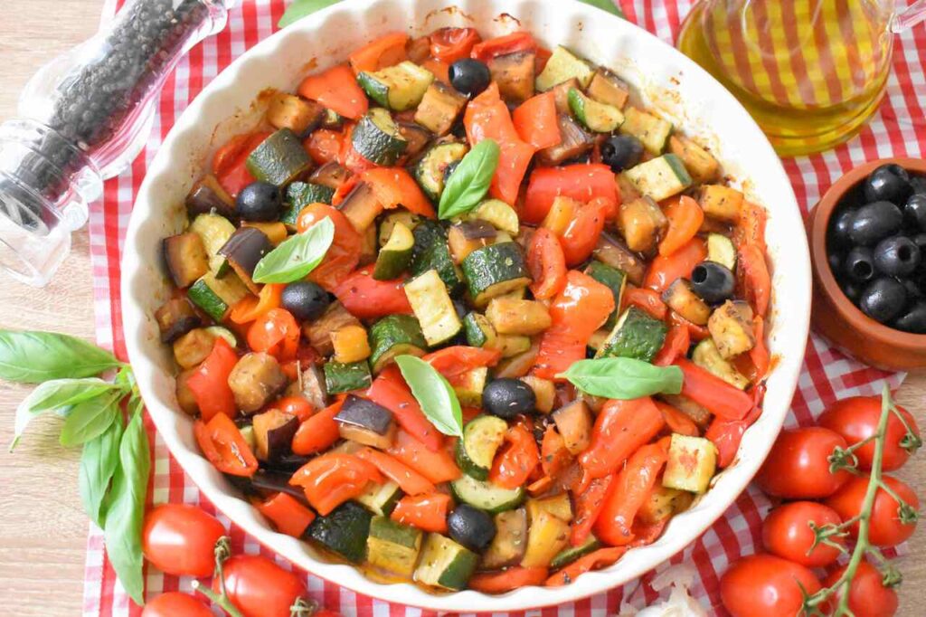 Pieczona cukinia papryka baklazan