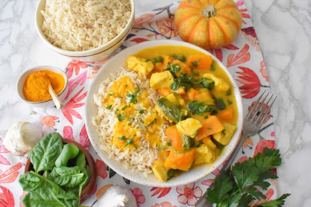 Jak przygotowac curry z dyni i kurczaka