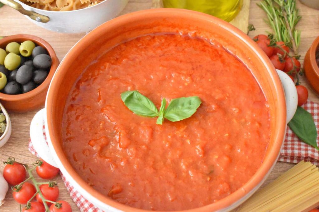 Wloski sos pomidorowy z bazylia