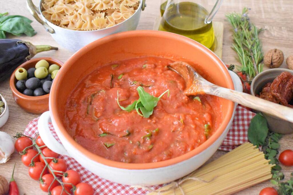 Sos pomidorowy z rukola