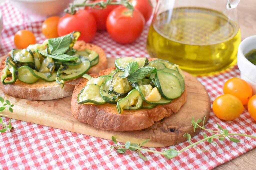 Wloska bruschetta z cukinia