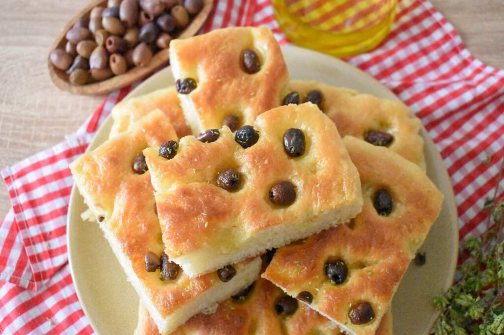 Wloska puszysta chleb focaccia